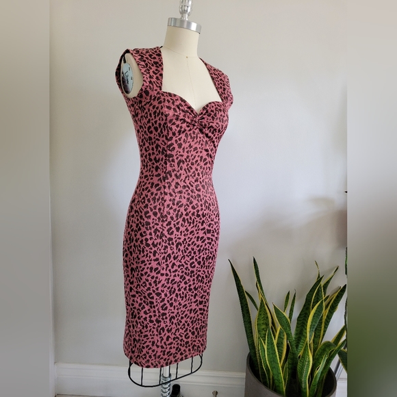 NECESSARY OBJECTS retro pin-up girl style dress in pink and black leopard print - Picture 12 of 12